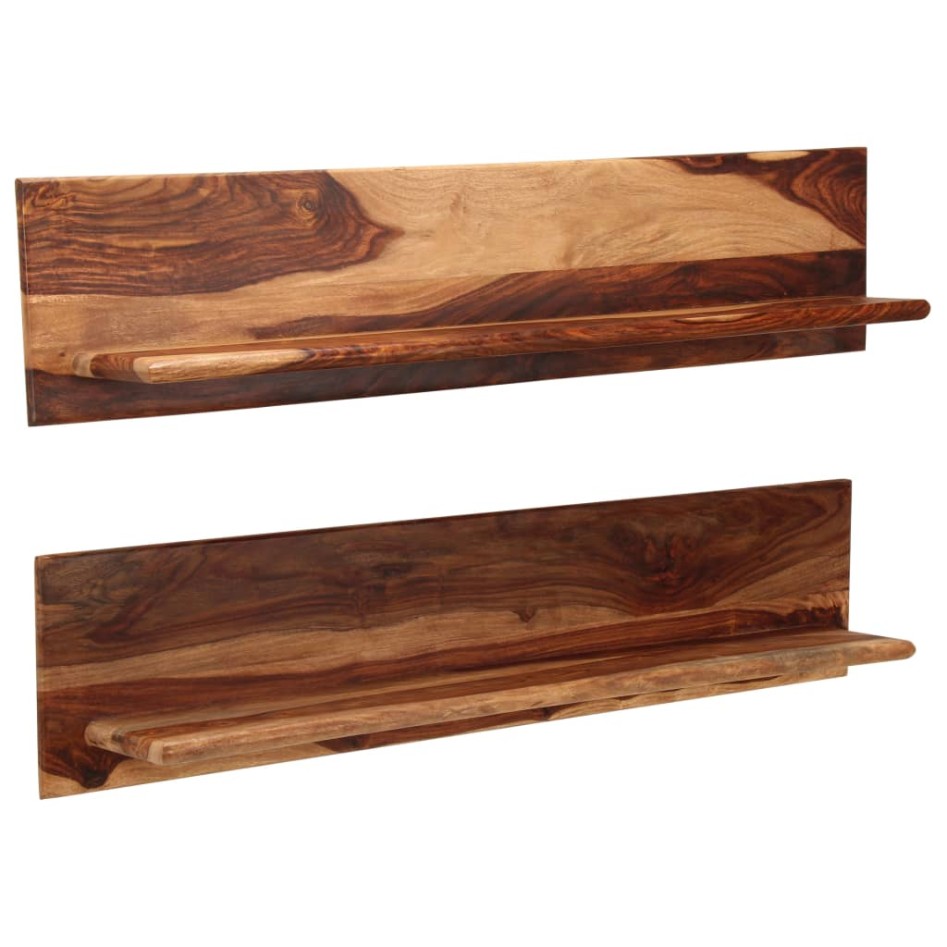 Estantes de pared 2 uds madera maciza de sheesham 118x26x20