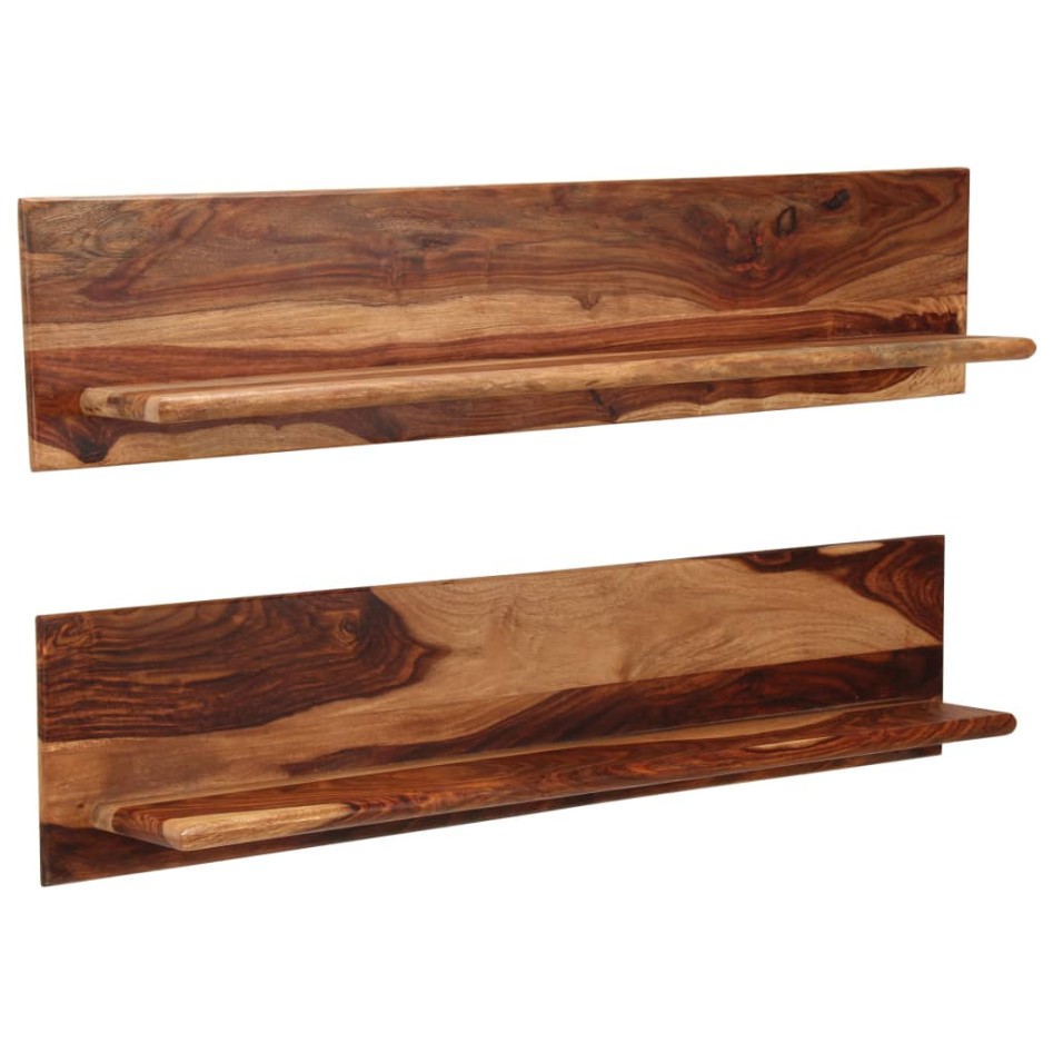 Estantes de pared 2 uds madera maciza de sheesham 118x26x20