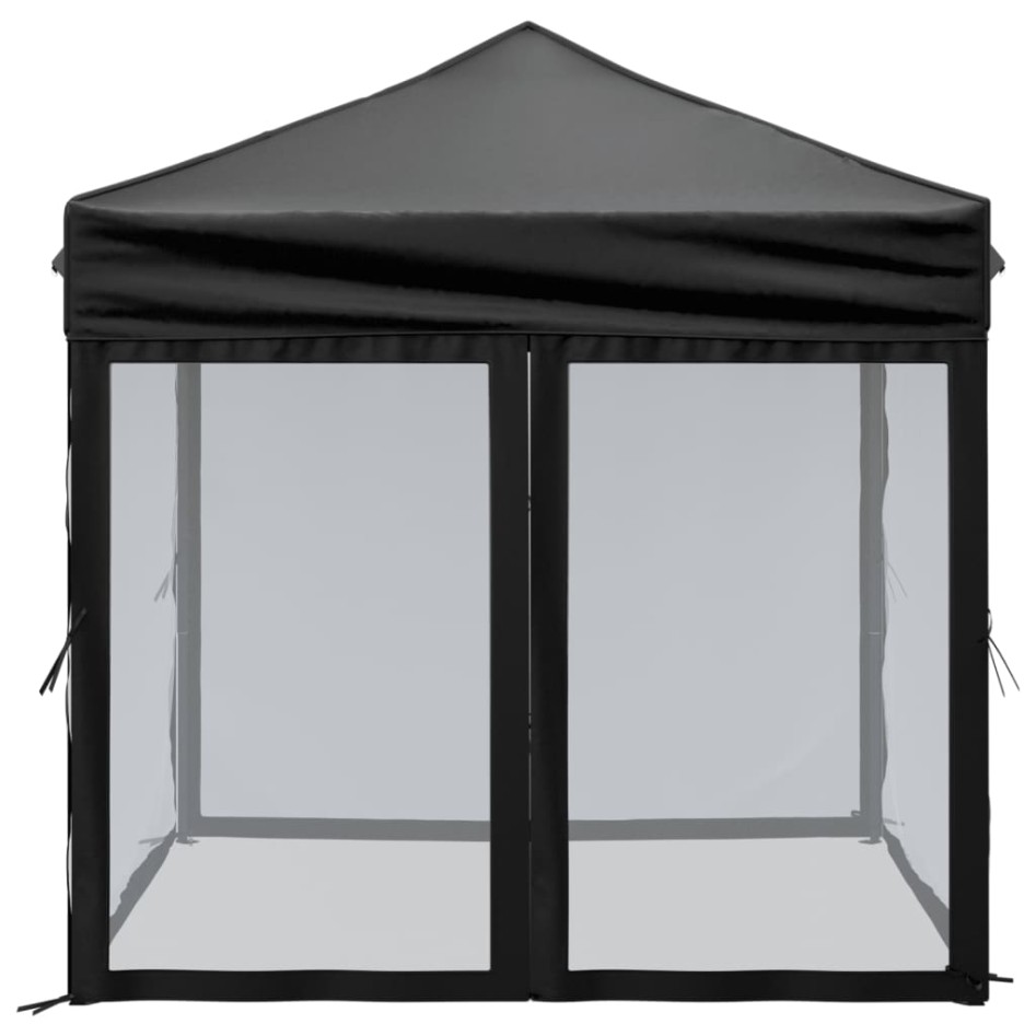 Carpa para fiestas plegable con paredes laterales negro 2x2