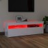Mueble de TV con luces LED blanco brillante 120x35x40