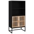 Aparador alto madera contrachapada negro 60x35x125