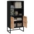 Aparador alto madera contrachapada negro 60x35x125