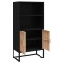 Aparador alto madera contrachapada negro 60x35x125