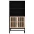 Aparador alto madera contrachapada negro 60x35x125