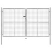 Puerta de jardín de acero galvanizado plateado 306x200 cm