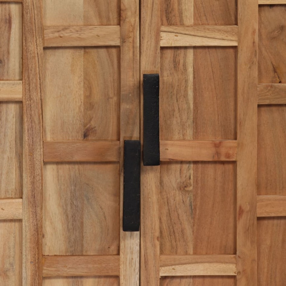 Aparador de madera maciza de acacia marrón 60x35x76