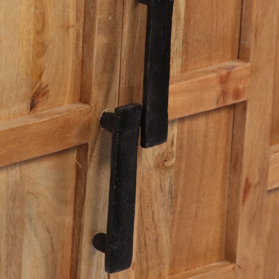 Aparador de madera maciza de acacia marrón 60x35x76