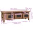 Mueble de TV con 3 cajones madera maciza de caoba 120x30x40