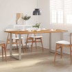 Mesa de comedor de madera maciza de acacia 180x90x76 cm