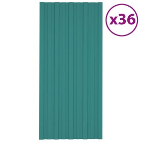 Panel para tejado acero galvanizado verde 36 unidades 100x45