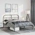 Estructura cama sin colchón con cabecero metal negro 135x190