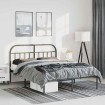 Estructura cama sin colchón con cabecero metal negro 135x190 cm