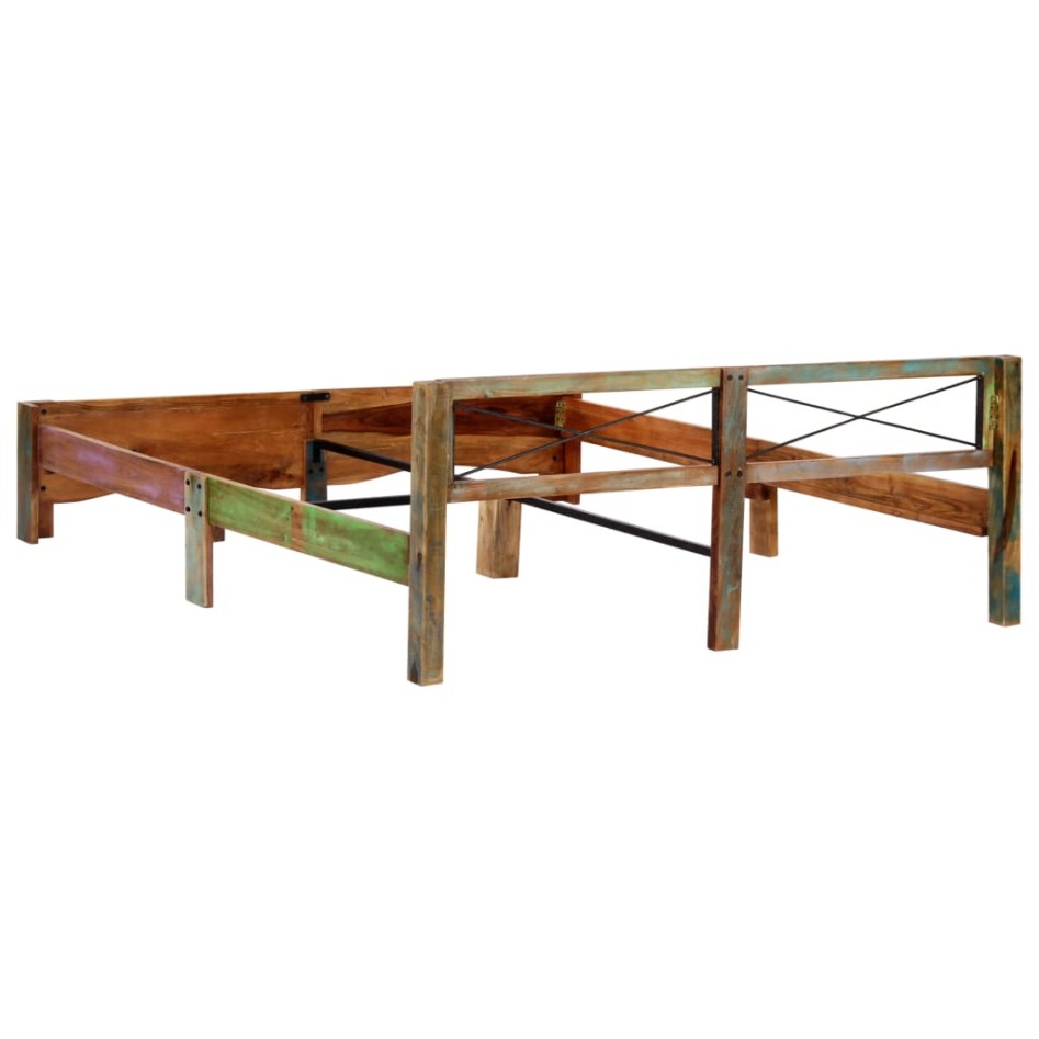 Estructura de cama de madera maciza reciclada 180x200