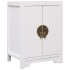 Mesita de noche madera de Paulownia blanco 38x28x52