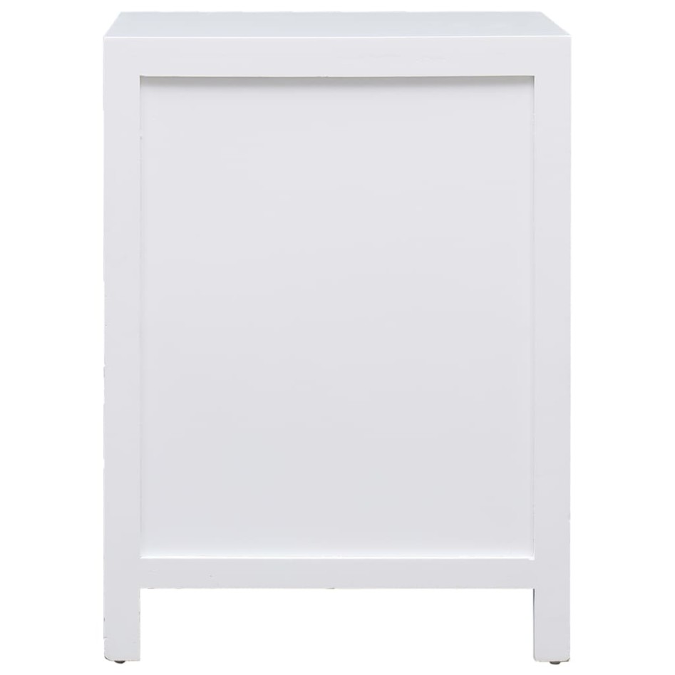 Mesita de noche madera de Paulownia blanco 38x28x52