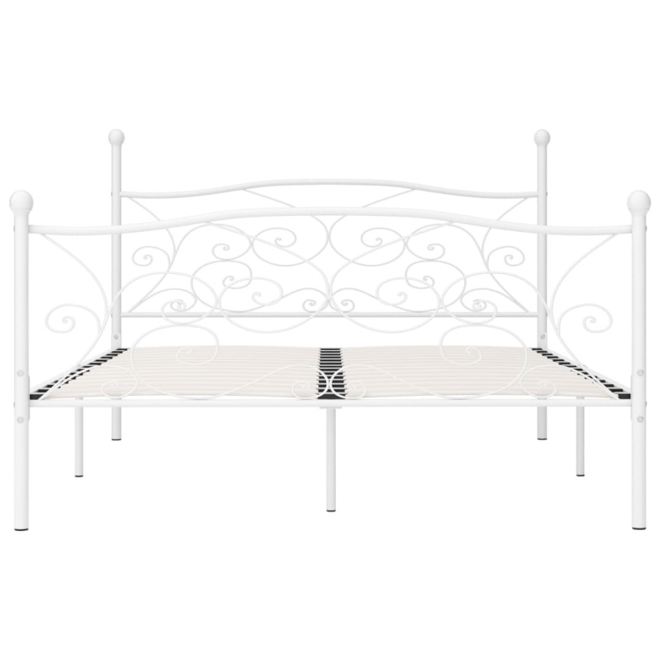 Estructura de cama con somier metal blanco 180x200