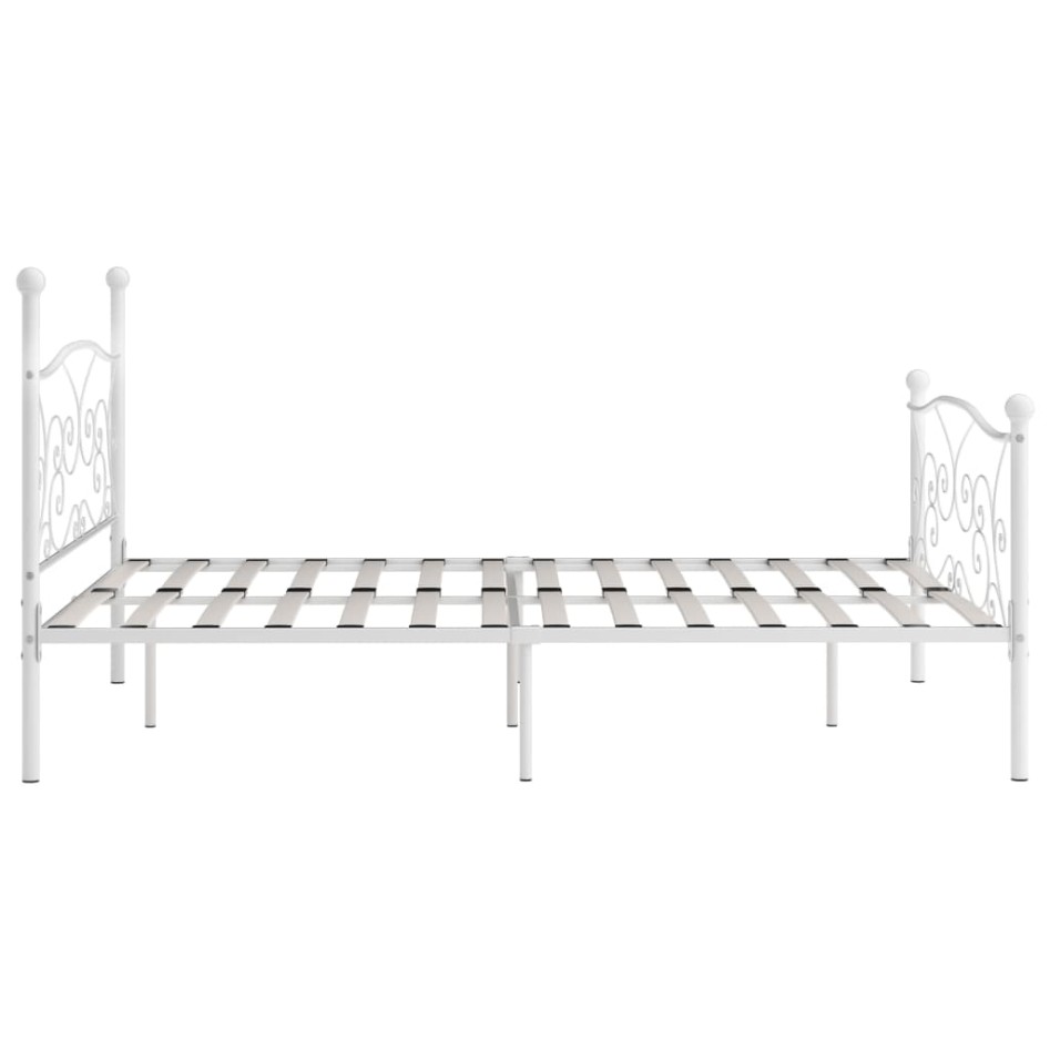 Estructura de cama con somier metal blanco 180x200