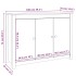 Aparador de madera maciza de pino 110x35x74