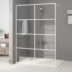 Mampara de ducha vidrio ESG transparente blanco 140x195 cm