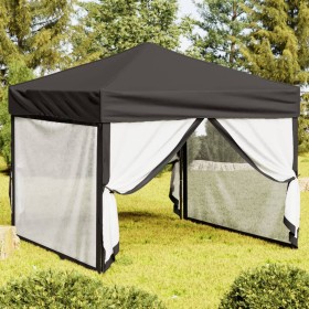 Carpa para fiestas plegable con paredes gris antracita 3x3
