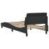 Estructura de cama con cabecero cuero sintético negro 90x200