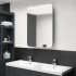 Armario de baño con espejo gris antracita 60x11x80