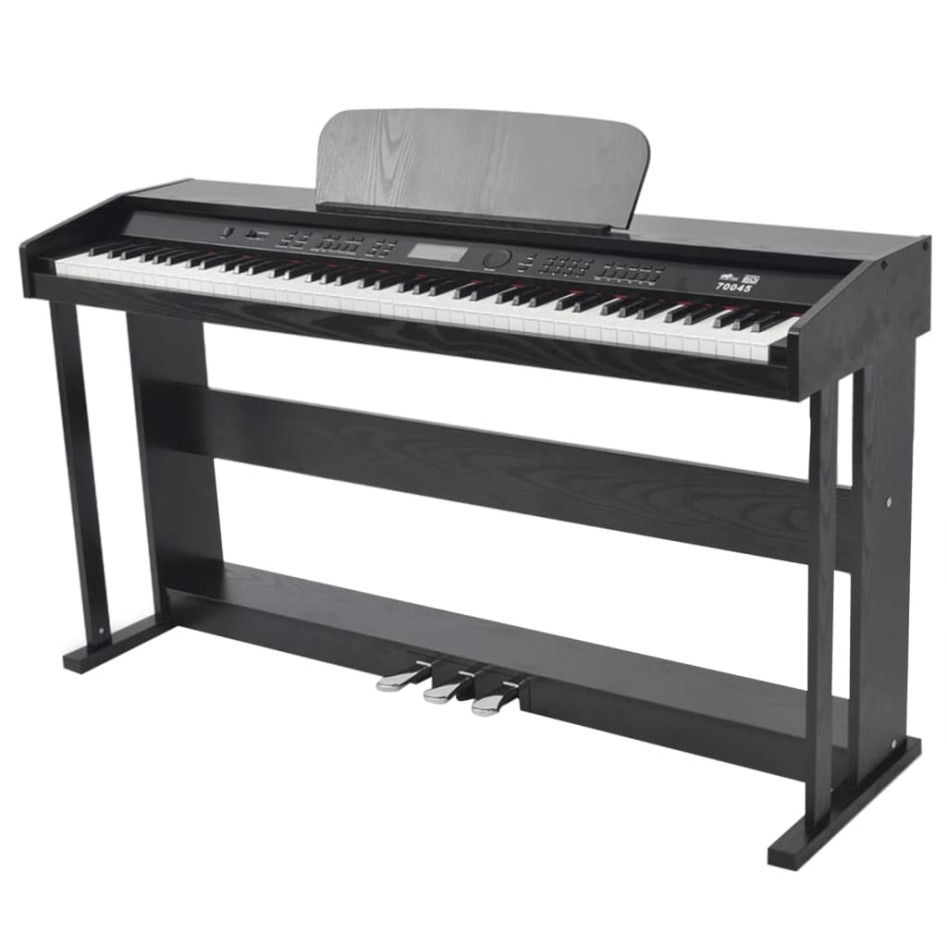 Piano digital de 88 teclas con pedales negro tabla
