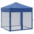 Carpa para fiestas plegable con paredes laterales azul 2x2