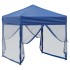Carpa para fiestas plegable con paredes laterales azul 2x2