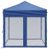 Carpa para fiestas plegable con paredes laterales azul 2x2