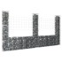 Cesta de gaviones forma de U 3 postes de hierro 260x20x150