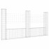 Cesta de gaviones forma de U 3 postes de hierro 260x20x150