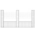 Cesta de gaviones forma de U 3 postes de hierro 260x20x150