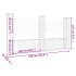 Cesta de gaviones forma de U 3 postes de hierro 260x20x150
