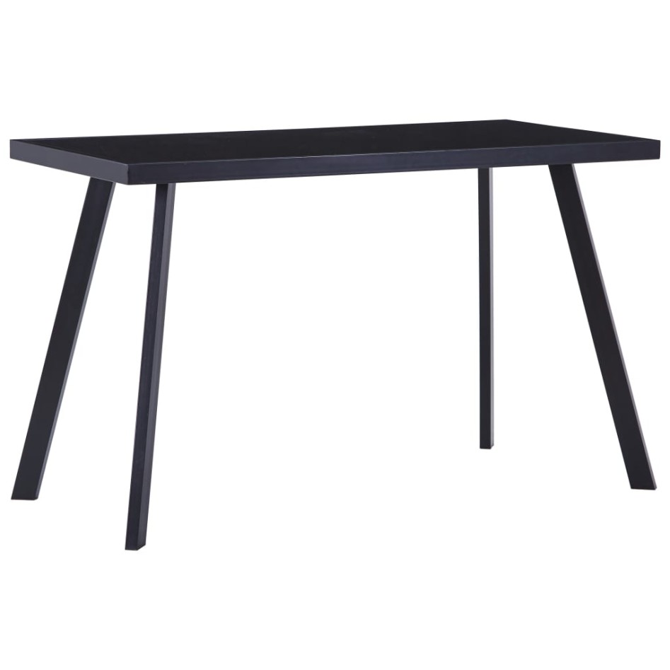 Mesa de comedor de vidrio templado negro 120x60x75