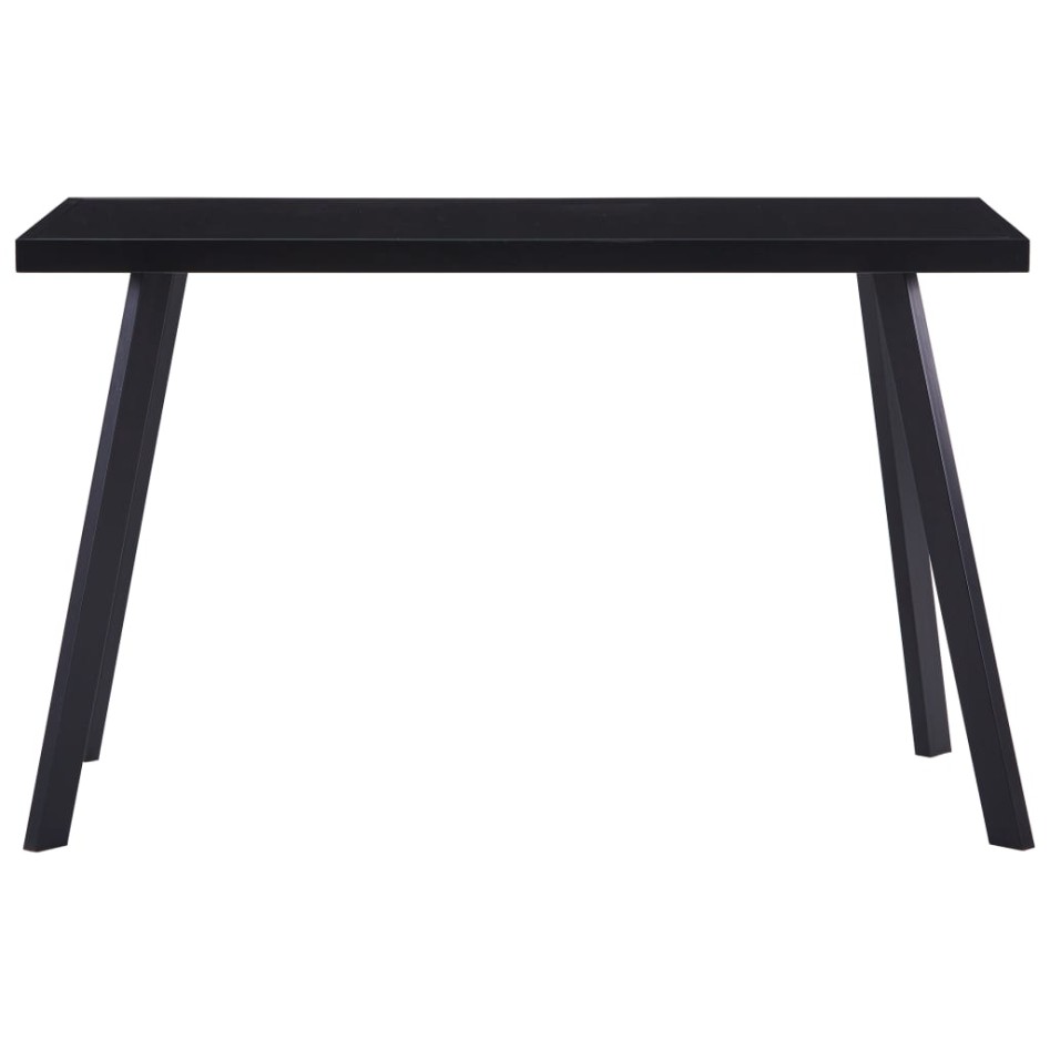 Mesa de comedor de vidrio templado negro 120x60x75