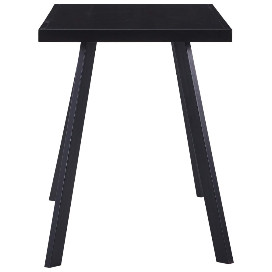 Mesa de comedor de vidrio templado negro 120x60x75