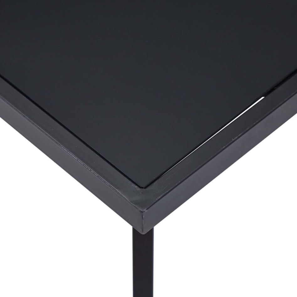 Mesa de comedor de vidrio templado negro 120x60x75