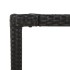 Mesa de jardín superficie de madera ratán PE negro 190x90x75