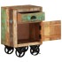 Mesita de noche con ruedas madera maciza reciclada 40x30x57