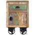 Mesita de noche con ruedas madera maciza reciclada 40x30x57