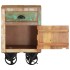 Mesita de noche con ruedas madera maciza reciclada 40x30x57