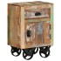 Mesita de noche con ruedas madera maciza reciclada 40x30x57
