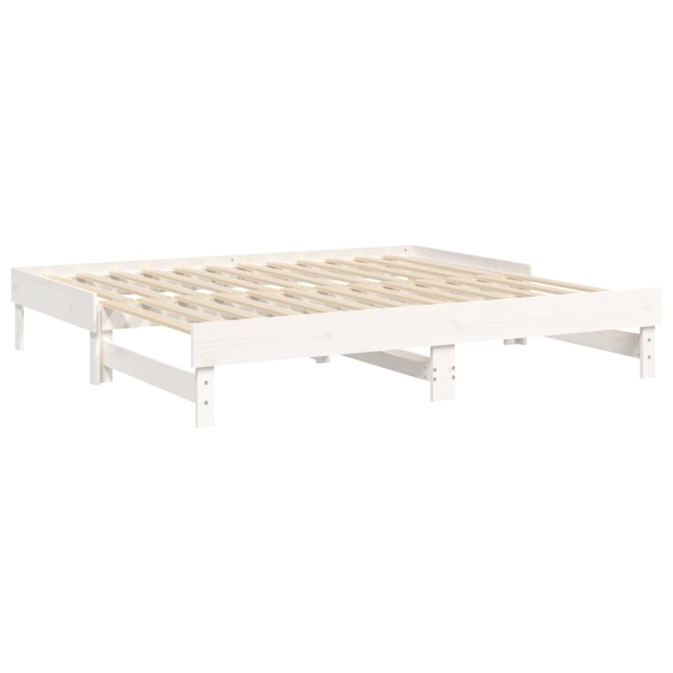 Sofá cama extraíble madera maciza de pino blanco 2x(75x190)