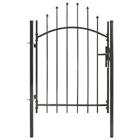 Puerta de jardín de acero negro 1x1,5