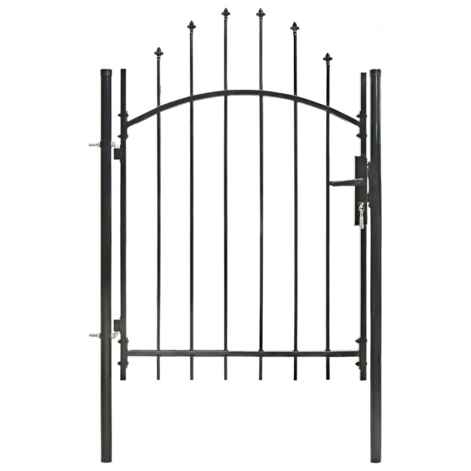 Puerta de jardín de acero negro 1x1,5