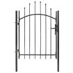 Puerta de jardín de acero negro 1x1,5 m