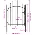 Puerta de jardín de acero negro 1x1,5