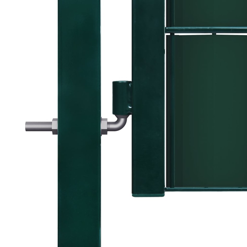 Puerta de valla de PVC y acero verde 100x81