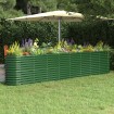 Jardinera arriate acero recubrimiento polvo verde 332x40x68 cm